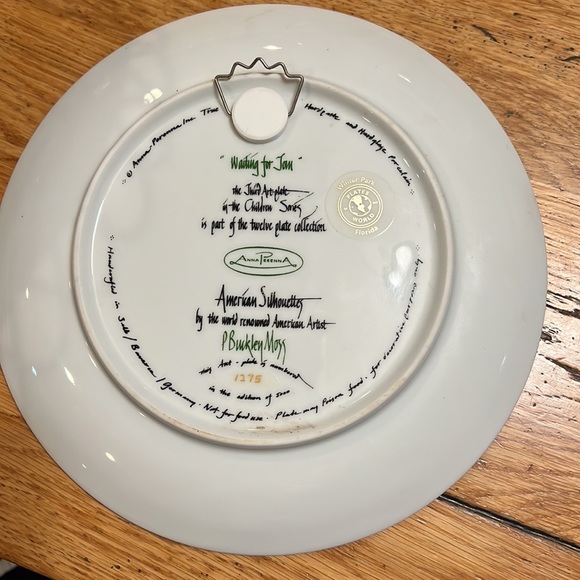 Anna Perenna “Waiting For Tom Plate” artist P Buckley Moss number 1275 Rare - Picture 2 of 7